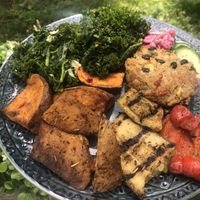 The herbed potato wedges were incredible. Loved the sweet & savory salad. Everything was awesome  at iNatural Eats in Smyrna