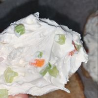 Vegan vegetable cream cheese  at Bagel Club in Bayside