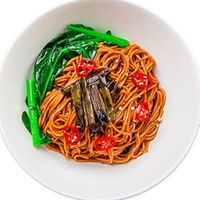 Dry noodles with scallions at My House Dumpling in Leederville