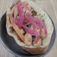 Spicy falafel pita. Tasty but very small (3 falafels?) at Smithburg in South Melbourne