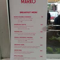 New breakfast menu at Smithburg in South Melbourne