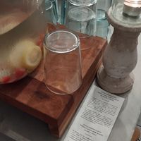 Complimentary water with quartz & fruits at Herbivore Plant Based & Fermented Food in Reus