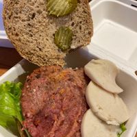 Vegan burger with 2 small pickles  at Bamburger in Vicenza