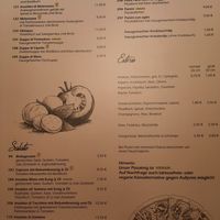 Menu at Pizzaria Sicilia in Schlierbach