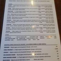 Carta at La Golosa Vegan Vurger in Barcelona