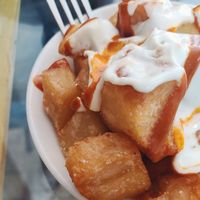 Bravas con alioli at La Golosa Vegan Vurger in Barcelona