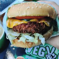 Secret menu: spicy Chik'n burger. Actually very spicy at Veg & Go Plant Based in Riverside