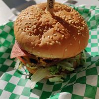 Baking burger #Veganuary at Veg & Go Plant Based in Riverside