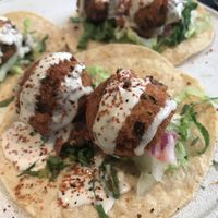 “Falafel” tacos from brunch menu at PLANTA in West Palm Beach