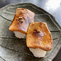 Seared Mushroom Nigiri.  at PLANTA in West Palm Beach