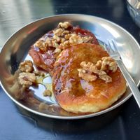 Try the cinnamon and walnut Korean pancakes for dessert! at Kini in Hamburg