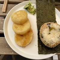 Imo-mochi; hot-takana onigiri at 279 in West Melbourne