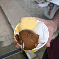 Vegan cup (fourth flavour underneath)  at Daintree Ice Cream Company in Diwan