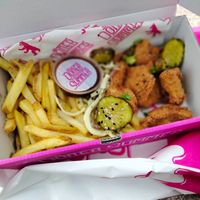 Fried chick'n combo with korean bbq dip at Döner Summer in Hull