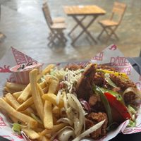 Salt and paper chicken with fries and garlic alioli at Döner Summer in Hull