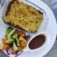 Oven dish with lentils and nutritional yeast.  at Luca's Pub & Grub - Maybe closed in Hurghada