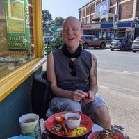 Happy with a smaller vegan breakfast at Scoff's in Horsforth