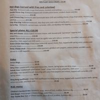 Menu 9/11/23 at Scoff's in Horsforth