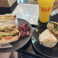 Club sandwich & breakfast burrito  at Scoff's in Horsforth