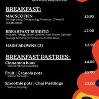 Jan 26 Breakfast menu at Scoff's in Horsforth
