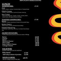 Jan 26 Lunch menu at Scoff's in Horsforth