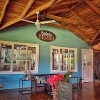 Open air bistro with connected gallery   at Ballena Bistro in Uvita