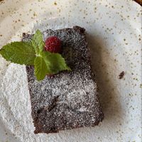 Vegan brownie was okay but not wow at Nicolau in Porto