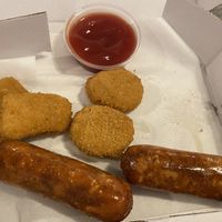 Nuggets and sausages  at The Friar Tuck in Cirencester