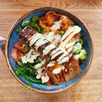 Crispy tofu katsu bowl at BomBaai Strandbar in Westkapelle