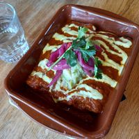 Vegan enchiladas at BomBaai Strandbar in Westkapelle