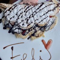 Vegan waffle with strawberry ice  at Wonder Waffel in Flensburg