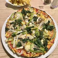 Green veggie & vegan cheesy fries  at The Bull Inn in Henfield