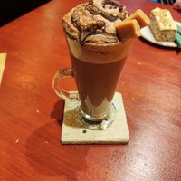 Snickers hot chocolate (vegan) at Bumbles' Rest Cafe in Ambleside