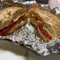Bagel with “lox” sandwich   at Down Under Coffee in New York City
