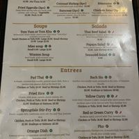 Menu  at Thai Sapa in Springdale