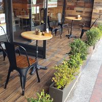 Beautiful Outdoor seating and indoor seating too. at Zhengyalov Hatz in Glendale