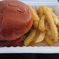 Burger, chips at Sloth and Sparrow in Falmouth