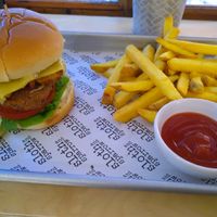 Chicken burger at Sloth and Sparrow in Falmouth