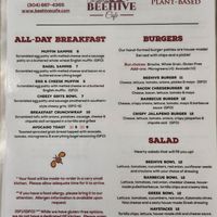 Menu, page 1 of 3, 7/24/2022 at The Beehive Cafe in Berkeley Springs