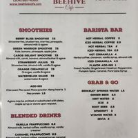 Menu, page 3 of 3, 7/24/2022 at The Beehive Cafe in Berkeley Springs