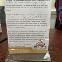   at The Beehive Cafe in Berkeley Springs