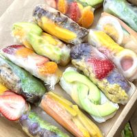 gf vegan rainbow rice paper roll at WakaMama in Central Singapore