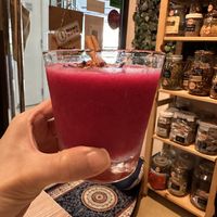 This is a very refreshing drink with red dragon fruit ginger ale  at WakaMama in Central Singapore