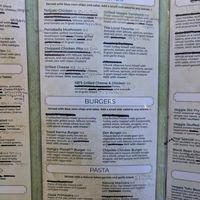 Vegan menu options at register at The Natural Cafe in Goleta