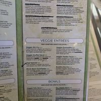 Vegan menu options at register at The Natural Cafe in Goleta