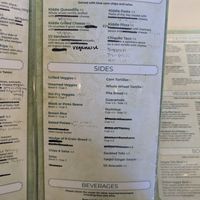 Vegan menu options at register at The Natural Cafe in Goleta