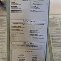 Vegan menu options at register at The Natural Cafe in Goleta
