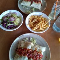 Chimichanga and chips n salad at Bistro Kaktus in Velika Gorica