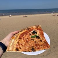 Vegan margherita slice at Civerinos Slice - Prom Slice in Edinburgh