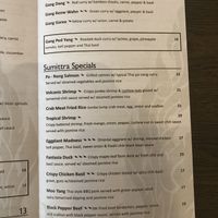 Menu at Sumittra in Charles Town